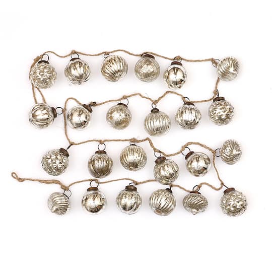 Hello Honey® 6ft. Embossed Mercury Glass Ornament Garland